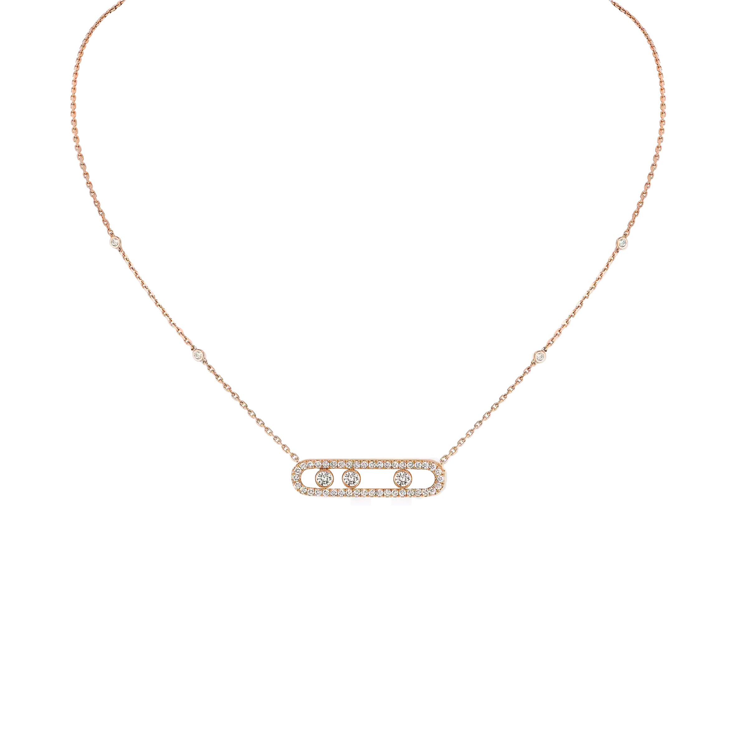 MESSIKA MOVE PAVÉ PINK GOLD DIAMOND NECKLACE 03994 MESSIKA MOVE PAVÉ PINK GOLD DIAMOND NECKLACE 03994